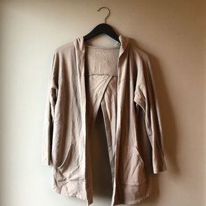 Beyond yoga hooded cardigan in tan